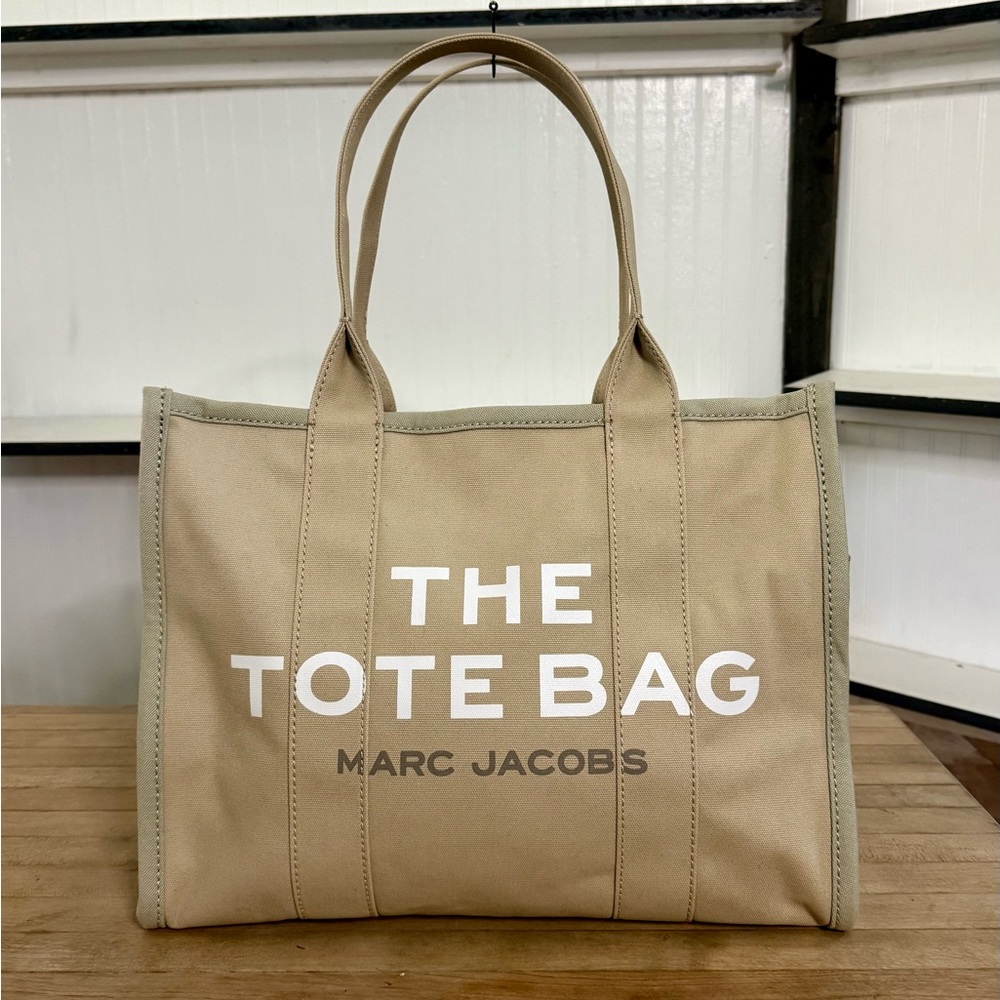 Marc Jacobs Large Cotton Tote Bag in Beige Multi